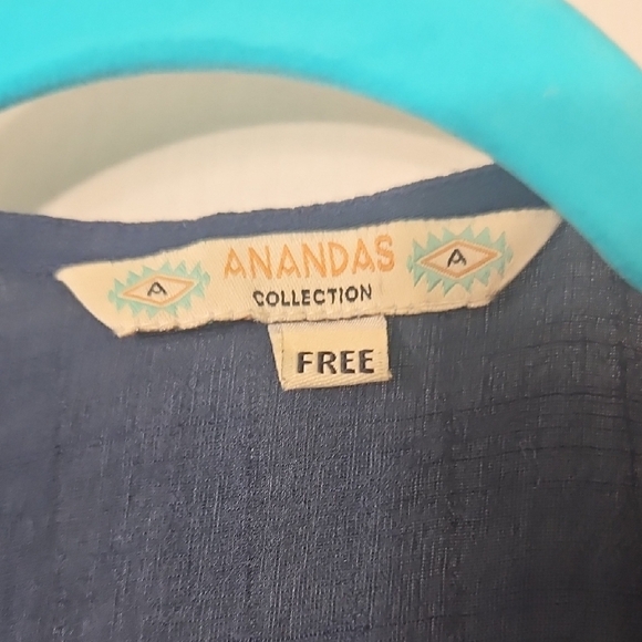 Navy Blue Kimono Cardigan with Fringe - Picture 2 of 3